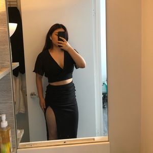 V neck butterfly sleeve top